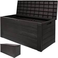 Coffre De Rangement Effet Bois 120x46x57cm Avec Couvercle Rabattable Stockage Jardin Coffre Rangement Exterieur Coffre De Rangement Rangement Exterieur