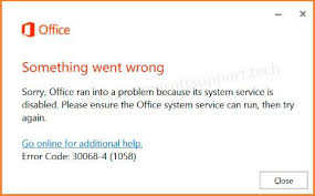 Error Code 30068 4 1058 In 2020 Error Code Coding Windows Registry