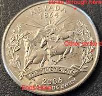2006 P Error Nevada State Quarter, DDO, DDR, Strike-thru, Rare