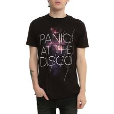 Hot Topic Panic At The Disco Galaxy Logo T Shirt 21 Liked On Polyvore Featuring Men S Fashion Men S Clothing Me Disco Shirt Galaxy Shirt Galaxy T Shirt