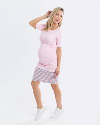 Bump Style Pretty Pink Maternity Dress Luella Pink Grey Available For Only Maternity Dresses For Baby Shower Maternity Clothes Australia Baby Shower Dresses