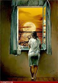 Check spelling or type a new query. Dali Girl Looking At The Moon Through The Window Female Art Painting Painting Surreal Art