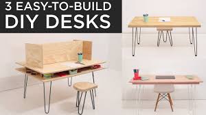 Computer desk with standing desk joint. Easy To Build Diy Desks 3 Options That Can Be Built In Under 2 Hours Stayhome And Build Withme Youtube