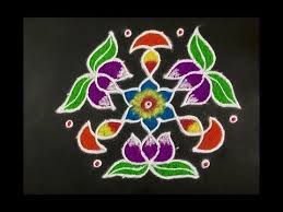 Rangoli Design With Colours For Festivals And Competitions Dots 11x6 Easy Rangoli Simple Rangoli Yo Rangoli Designs Colorful Rangoli Designs Simple Rangoli