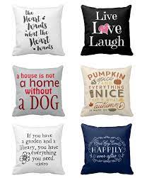 Two throw pillow covers two throw pillows letter stencils (purchased at michael's) white + black fabric paint paint brushes cardboard. Decorative Throw Pillows With Quotes And Sayings On Them Throw Pillows Stenciled Pillows Beautiful Throw Pillows