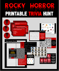 1,231 trivia questions written by rocky horror picture show fan club president sal piro; Rocky Horror Trivia Printable Treasure Hunt