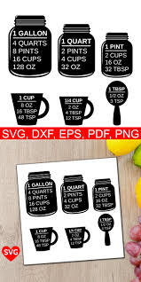 I'd love to see your kitchen conversions chart decal and all the places you put it. Measuring Cups Svg File A Printable Kitchen Conversion Chart Cheat Sheet To Easily Convert Gallons Quarts Pints Cups Ounces And Spoons