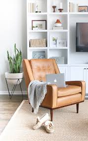 Bur living rooms chairs from the wide range of latest furniture collection on flipkart. Cognac Leather Chair For Our Living Room Space Diy Playbook Minimalist Living Room Minimalist Living Room Decor Living Room Designs
