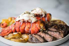 Trim steaks and pat dry with paper towels. Surf And Turf Steak And Lobster Tails Ahead Of Thyme