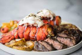 Surf And Turf Steak And Lobster Tails Ahead Of Thyme