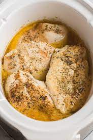 Rinse and trim fat from chicken pieces. Juicy Slow Cooker Chicken Breast The Recipe Rebel
