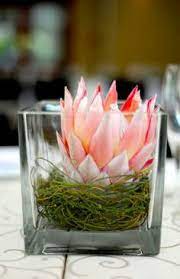 Simple Protea In Vase Country Thanksgiving Decorations Protea Wedding Thanksgiving Decorations Table Setting