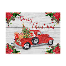 Trademark Fine Art Vintage Red Truck Christmas Canvas Art By Jean Plout Walmart Com In 2020 Christmas Canvas Art Christmas Canvas Vintage Red Truck