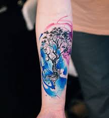 Black ink tree of life tattoo. Watercolor Tree Tattoo By Anastasia T N T 2 Kickass Things