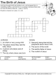 The Birth Of Jesus Crossword Puzzle Bible Activities For Kids Jesus Heals Sunday School Activities