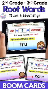 2nd Grade 3rd Grade Boom Cards Third Grade Reading And Grammar Bundle Teacher Features Third Grade Reading Root Words