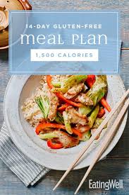 14 Day Gluten Free Meal Plan 1 500 Calories Gluten Free Meal Plan Healthy Meal Plans Nutritious Meal Plan