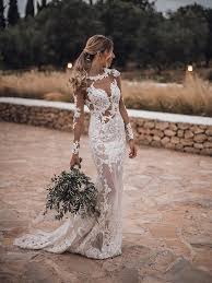 Stunning Lace Appliques See Though Mermaid Turmpet Wedding Dress Backl Anna Promdre In 2020 Online Wedding Dress Wedding Dress Long Sleeve Lace Mermaid Wedding Dress