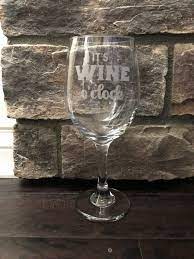 It S Wine O Clock Etched Glass