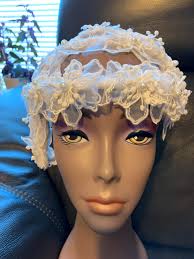 This is Ms. Ethel the White Lace & Pearl Hat, Isn't She Beautiful?