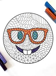 Nerd Emoji Pdf Zentangle Coloring Page Etsy Emoji Drawings Emoji Art Emoji Coloring Pages