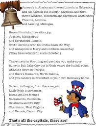 States Capitals Song Free Printable States And Capitals State Capitals Song Learning States