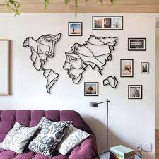 Metal kitchen wall art uk competition. Faces Of The World Map Metal Wall Art Red Candy