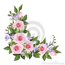 Pink Roses Corner Flower Illustration Flower Border Rose Pictures