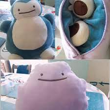 Thought You All Might Like This Bought A Reversible Ditto Snorlax Plushie Super Soft And A Good Size Snorlax Pokemon Reversible Pillow