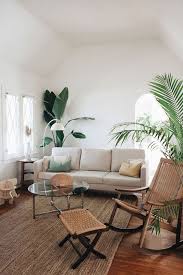Beige And White Modern Living Room With House Plants Livingroom Decor Houseplants Simple Living Room Home Living Room Interior