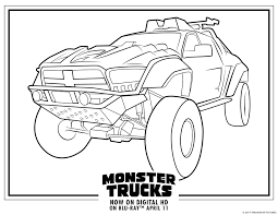 A truck with large headlights. Monster Trucks Printable Coloring Pages All For The Boys