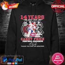 Stay warm in a 100% cotton hoodie as you cheer your team on! 14 Years 2007 2021 Carey Price Montreal Canadiens Thank You For The Memories Signatures Shirt Hoodie Sweater Long Sleeve And Tank Top