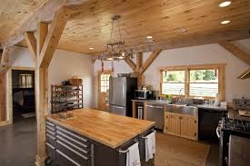 Love The Tool Cart Looks Like They Used 2 Back To Back With Butcher Block Top They Used For Kitchen Island This Barn Kitchen Barn Living Wood Kitchen