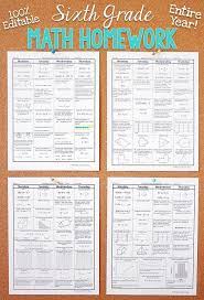 6th grade math answer keys and study guides. Sixth Grade Math Homework Entire Year Editable Sixth Grade Math Math Homework Sixth Grade