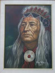 John Steele (b.1934) Western Native American Indian Chief Masterpiece  Painting
