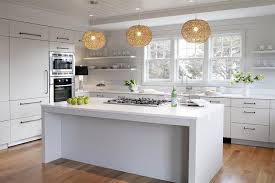 modern cottage kitchen with flat front