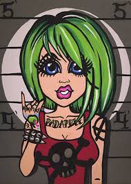 Rotten Apple by Skinderella Canvas Giclee Art Print Rockabilly Pin Up Girl  Mug Shot