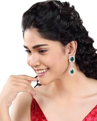Buy Green Earrings for Women by Saraf Rs Jewellery Online