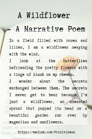 A Wildflower Poetry Narrative Poem Poems Blush On Cheeks