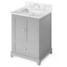 Wyndham collection 30 x 22 single countertop with undermount rectangular sink and backsplash. Small Bathroom Vanities 24 Grey Addington Vanity Calacatta Vienna Quartz Vanity Top Undermount Rectangle Bowl Jeffrey Alexander Vkitadd24grcqr