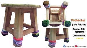 Forro Protector Para Pata De Banco O Silla A Crochet Tejidos Faciles A Crochet Youtube En 2021 Patas De Banco Croche Sillas