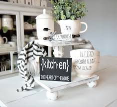 This rustic farmhouse style wood tiered tray i received from hallops home is so versatile! Tier Tray Wooden Tier Tray You Pick Color Tray Stand Riser Tiered Stand Centerpiece Rae Dunn Inspired Rustic Farmhouse Kitchen Mug Riser Tiered Tray Decor Tray Decor Tiered Tray