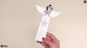 Angel holding seashell ornament with multiple style ootions: Diy Popsicle Stick Angel Ornament