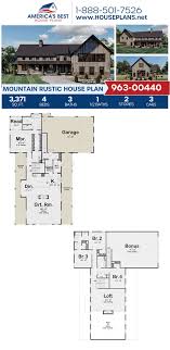 This step saving design features an isolated master suite only steps away from the kitchen featuring plenty of storage and style with kraftmaid cabinets. House Plan 963 00440 Mountain Rustic Plan 3 371 Square Feet 4 Bedrooms 3 5 Bathrooms Rustic House Plans Metal Homes Floor Plans Barn House Plans
