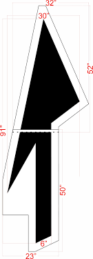 91" Seattle DOT Lane Drop Arrow Stencil