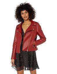 Bb Dakota Junior S Just Ride Textured Vegan Leather Moto Jacket Brick Red Vegan Leather Moto Jacket Leather Moto Jacket Spring Fashion Casual