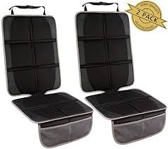 Car Seat Protector 2 Pack Large Auto Car Seat Protectors For Child Baby Safety Seat Thick Padding Carseat Kick Mat With Organizer Pockets Vehicle Dog Cover Pa Car Seat Protector Child Car Seat Protector