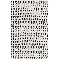 Black And White Polka Dot Rug 8x10 Polka Dots Handmade Tufted Wool Ivory Black Area Rug In 2020 Area Rugs Hand Tufted Rugs Wool Area Rugs