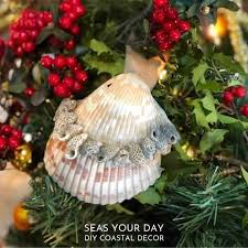 Seashell art starfish beach ornaments sea crafts painted shells beach christmas clams sea glass jute star fish beach ornament with purple clams | etsy star fish beach ornament with purple clams shells, pearly snail shells and white ridged shells on a cloth background with brown jute edging. 3 Easy Diy Seashell Christmas Tree Ornaments Seas Your Day