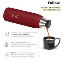 720°DGREE Thermoskanne mit Becher 1l “Follow” - 3 Größen, 12h Heiß, 24h  Kalt, Auslaufsicher, BPA-Frei - Edelstahl Thermosflasche, Isolierflasche  für ...
